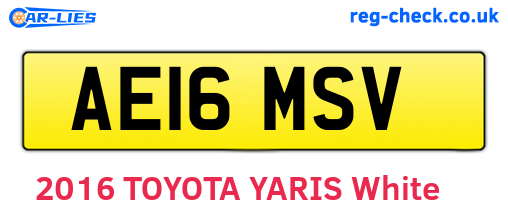 AE16MSV are the vehicle registration plates.