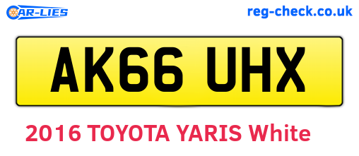 AK66UHX are the vehicle registration plates.