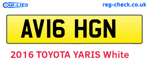 AV16HGN are the vehicle registration plates.