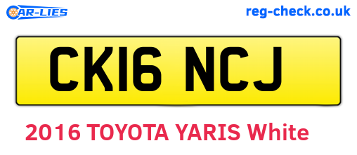 CK16NCJ are the vehicle registration plates.