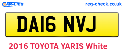 DA16NVJ are the vehicle registration plates.