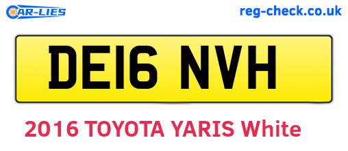 DE16NVH are the vehicle registration plates.