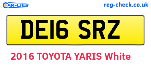 DE16SRZ are the vehicle registration plates.