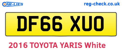 DF66XUO are the vehicle registration plates.