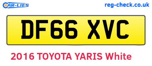 DF66XVC are the vehicle registration plates.