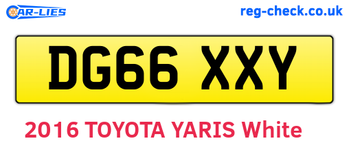 DG66XXY are the vehicle registration plates.
