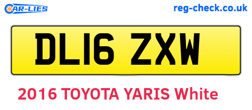 DL16ZXW are the vehicle registration plates.
