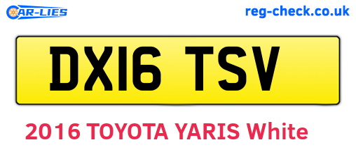 DX16TSV are the vehicle registration plates.