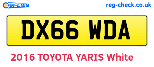 DX66WDA are the vehicle registration plates.