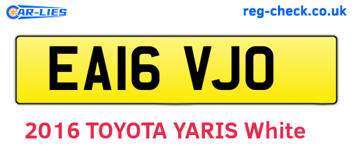 EA16VJO are the vehicle registration plates.