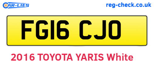 FG16CJO are the vehicle registration plates.