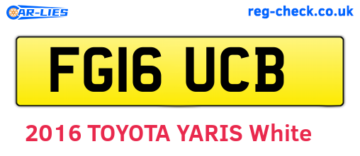 FG16UCB are the vehicle registration plates.