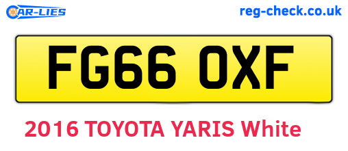 FG66OXF are the vehicle registration plates.
