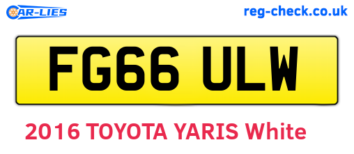 FG66ULW are the vehicle registration plates.