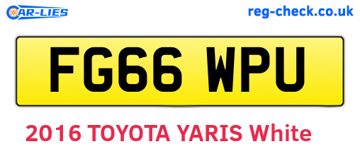 FG66WPU are the vehicle registration plates.