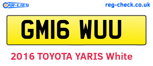 GM16WUU are the vehicle registration plates.
