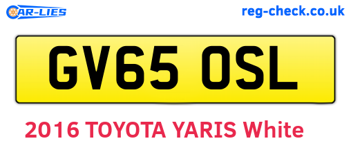 GV65OSL are the vehicle registration plates.