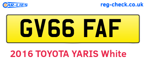 GV66FAF are the vehicle registration plates.