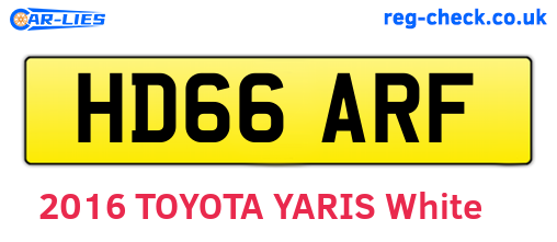HD66ARF are the vehicle registration plates.