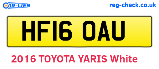 HF16OAU are the vehicle registration plates.
