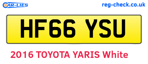 HF66YSU are the vehicle registration plates.
