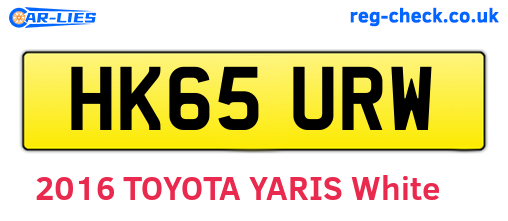 HK65URW are the vehicle registration plates.