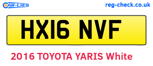 HX16NVF are the vehicle registration plates.