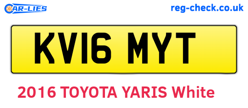 KV16MYT are the vehicle registration plates.