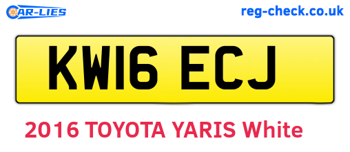 KW16ECJ are the vehicle registration plates.