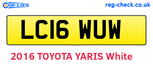 LC16WUW are the vehicle registration plates.