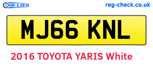 MJ66KNL are the vehicle registration plates.