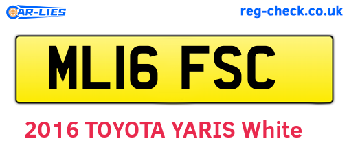 ML16FSC are the vehicle registration plates.