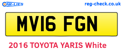 MV16FGN are the vehicle registration plates.