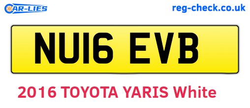 NU16EVB are the vehicle registration plates.