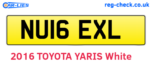 NU16EXL are the vehicle registration plates.