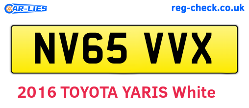 NV65VVX are the vehicle registration plates.