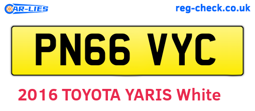 PN66VYC are the vehicle registration plates.