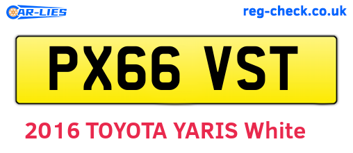 PX66VST are the vehicle registration plates.