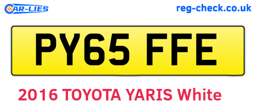 PY65FFE are the vehicle registration plates.