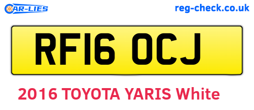 RF16OCJ are the vehicle registration plates.