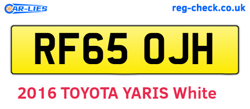 RF65OJH are the vehicle registration plates.