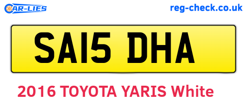 SA15DHA are the vehicle registration plates.