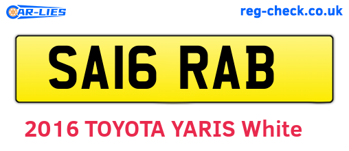 SA16RAB are the vehicle registration plates.