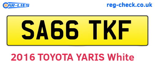 SA66TKF are the vehicle registration plates.