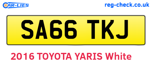 SA66TKJ are the vehicle registration plates.