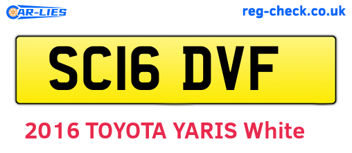 SC16DVF are the vehicle registration plates.