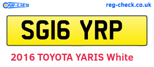 SG16YRP are the vehicle registration plates.