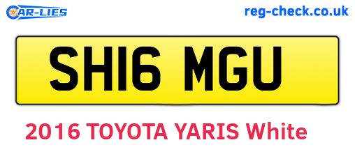 SH16MGU are the vehicle registration plates.