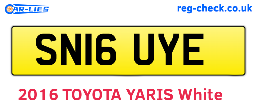 SN16UYE are the vehicle registration plates.