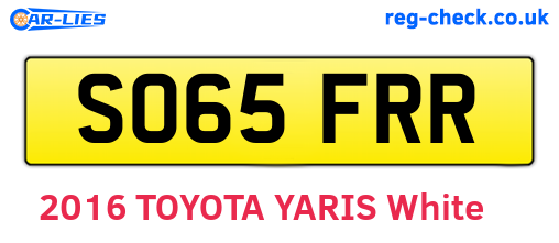 SO65FRR are the vehicle registration plates.